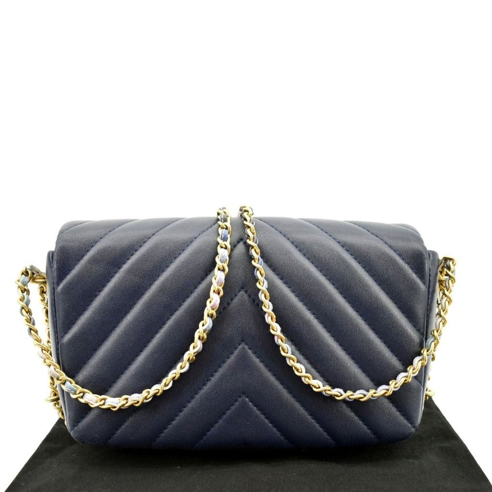 Chanel Mini Rectangular Flap Chevron Leather Cros… - image 3